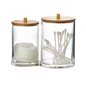 BASIC NATURE - BEA Átlátszó akril vattakorong tároló 9x9xh12 cm