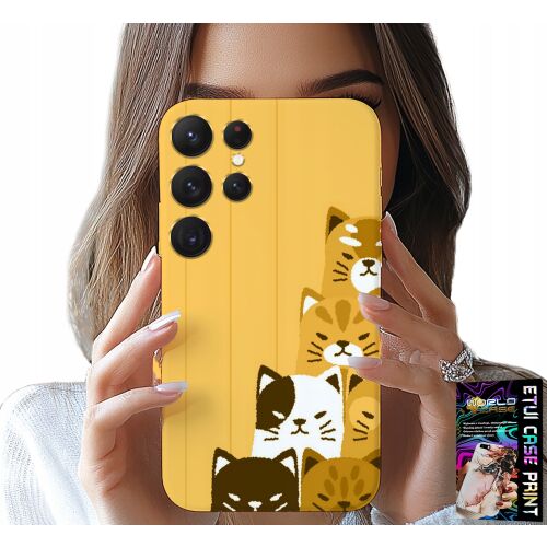 World Case Print Samsung Galaxy S22 Ultra telefontok aranyos macska mintával 