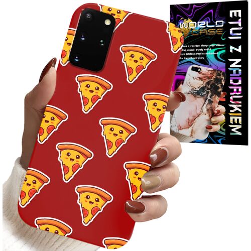 World Case Samsung Galaxy S20 Plus telefontok pizza mintával piros háttéren - Telefontok
