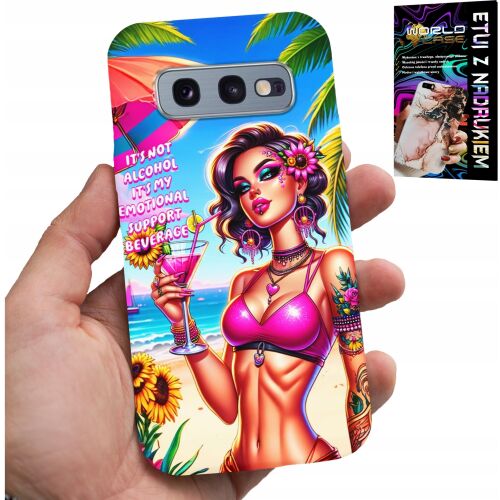 World Case Samsung Galaxy S10e telefontok strandlány és koktél mintával. Nem alkohol, ez az én érzelmi támogatásom. - Telefontok