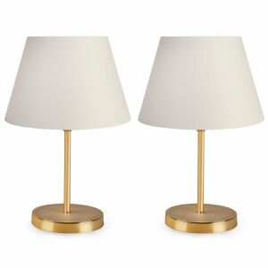 Set stolnih svjetiljki AYD-2333 (2 komada), krem nijansa, zlatno postolje - Lampa i rasvjeta