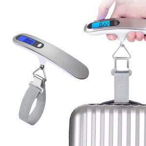 Prijenosna digitalna vaga za prtljagu s LCD zaslonom do 50 kg - srebrna / bijela 142526728 - Pribor za oblačenje