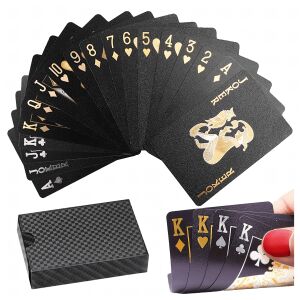 Egy pakli díszes pókerkártya, vízálló fekete világító játékkártyák