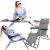 Women Relaxing on Springos Gray Folding Sun Loungers in Reclined and Upright Positions
