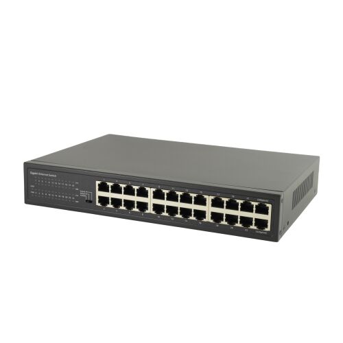 PNI SW024 switch 24 10/100Mbps porttal, VLAN támogatással, 48Gbps sávszélességgel, fém burkolattal, fekete 142542700