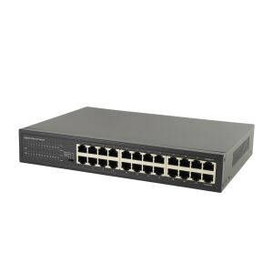 Przełącznik PNI SW024 z 24 portami 10/100 Mb/s, obsługa VLAN, przepustowość 48 Gb/s, obudowa metalowa, kolor czarny 142542700 - Przełącznik