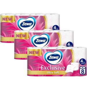Zewa Exclusive Ultra Soft Toilettenpapier 3x8 Rollen - Papierprodukte für den Haushalt