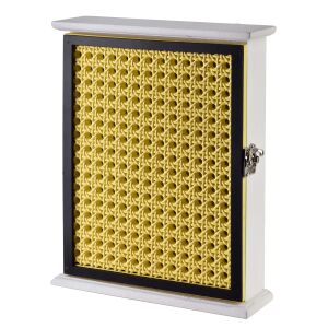 STACY fa kulcstartó doboz 6 kulcs számára, fehér, 19,5x5,5x24,5 cm