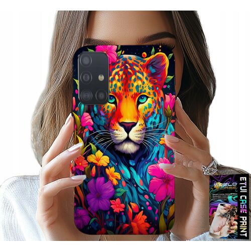 TOK Samsung Galaxy A71 telefontok színes tigris és virágmintával - HDD és GPS tok