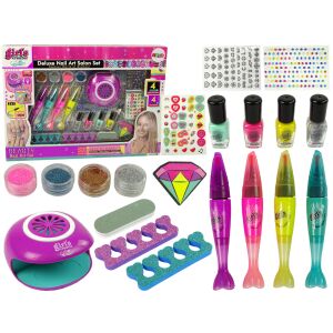 Veľká sada na maľovanie nechtov, perá na nechty, trblietavé nálepky, sušička