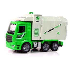 Camion de gunoi verde de jucărie cu funcție de mutare a containerului și roți luminoase - Nonbrand Maşinuţe