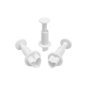 Szív alakú rúgós kiszúró szett, műanyag, 3 db-os