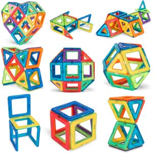 Set de 38 de blocuri de construcție magnetice 3D pentru științe educaționale + cutie 142572703 - Joc de construcție magnetic