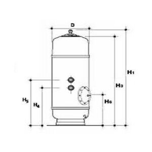 FHB 1m O900 19m3/h 2" Glasfaser verstärkter Polyester Filtertank, Abmessungen und Spezifikationen - Sandfilter