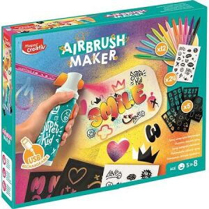 Maped Creativ Airbrush Maker festékszóró készlet gyerekeknek, elektromos szóró sablonokkal és filctollakkal - Maped