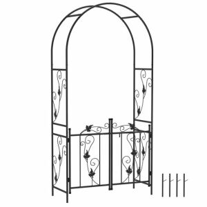 Arcada metalica, pergola pentru gradina, cu portita, 107x45x217 cm 142578401 - Unelte de grădinărit