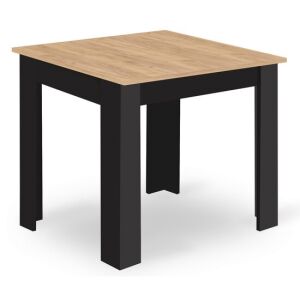 Masa de sufragerie Artool, pătrată, picioare negre și blat stejar Artisan, 80x80 cm - Mobilier pentru sufragerie