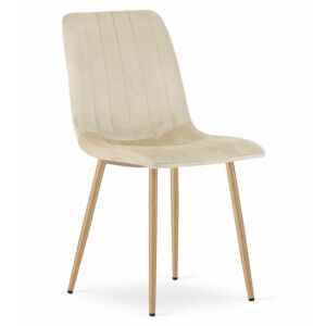 Scaun de bucătărie Artool Lava bej catifea cu picioare metalice - Scaun de sufragerie