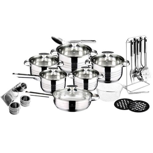 Berlinger Haus Blaumann BL-1034 Gourmet Line Set posuđa od 27 dijelova – Srebrni