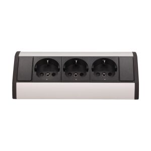 ORNO OR-GM-9001/BG(GS) Möbelsteckdose mit 3 Schuko-Steckdosen - Steckdosen & Stecker
