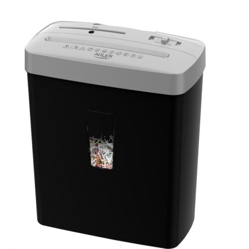 Niszczarka dokumentów AD 1037, cięcie P-4, pojemność 6 kartek A4, 13 l, czarno-srebrna, 37 x 17 x 31 cm