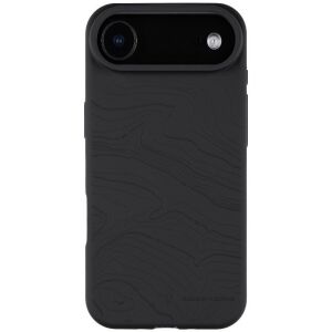 Apple iPhone Air (2025), Szilikon tok, mikrofiber plüss belső, Magsafe kompatibilis, térkép minta, Tactical MagForce Beaver, sötétszürke