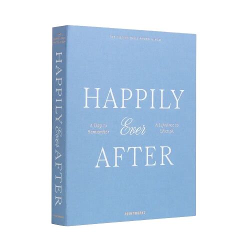 Szögletes nézet a Printworks Happily Ever After esküvői fotóalbumról