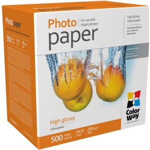 ColorWay Fotopapier, 500 Blatt | 230 g/m² | 10x15 | Hochglänzend 142609012 - Fotopapiere