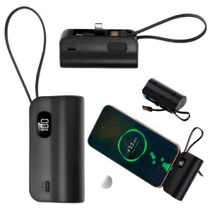 Univerzális hordozható Powerbank 3 USB-C, USB-A és Lightning csatlakozóval, új modell, külső akkumulátor, külső akkumulátor, kiterjesztett kompatibilitás, okostelefon, tablet, power anywhere, gyors töltés, szilikon, kompakt, fekete