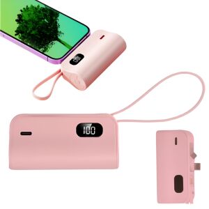 Univerzális hordozható Powerbank 3 USB-C, USB-A és Lightning csatlakozóval, külső akkumulátor, külső akkumulátor, kiterjesztett kompatibilitás, okostelefon, tablet, power anywhere, gyors töltés, szilikon, kompakt, Rózsaszín