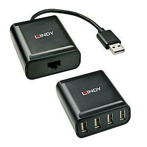 Lindy 60m 4-portový USB 2.0 Cat.6 extender 142638013 - USB adaptéry