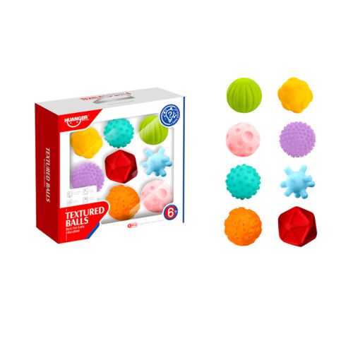 HUANGER Teksturirane senzorne loptice Set od 8 komada za taktilni razvoj, senzornu igru i rano obrazovanje