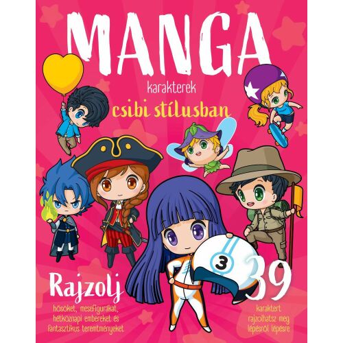Manga karakterek csibi stílusban könyvborító - Hobbi és szabadidő könyv