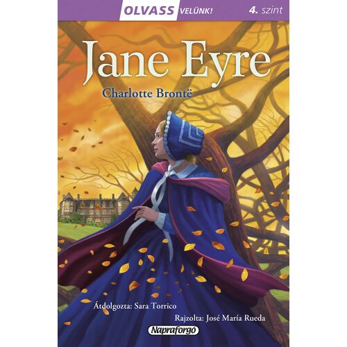 'Olvass velünk! Jane Eyre' könyvborító. Charlotte Brontë regénye fiatal olvasók számára. - Könyv