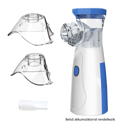 Hordozható ultrahangos inhalátor felnőtt és gyermek maszkkal, valamint szájcsutora