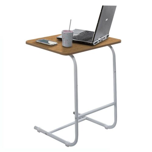 Marone tölgy és fehér oldalsó asztal laptophoz, snackekhez és italokhoz - Laptop állvány