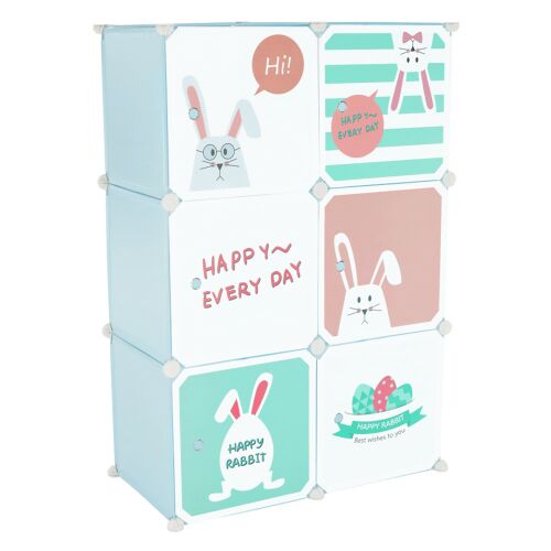 Gyerek szekrény, kék/gyerek minta, EDRIN 142674908