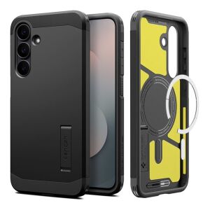 SPIGEN TOUGH ARMOR MAG műanyag telefonvédő (ütésállóság, kitámasztó, MagSafe) FEKETE Samsung Galaxy S25 FE (SM-S731) 142676875 - Spigen