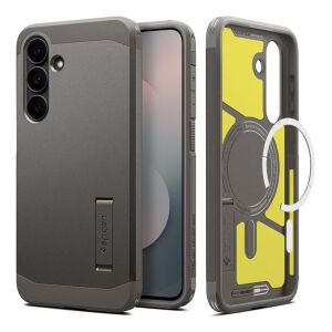 SPIGEN TOUGH ARMOR MAG műanyag telefonvédő (ütésállóság, kitámasztó, MagSafe) SÖTÉTSZÜRKE Samsung Galaxy S25 FE (SM-S731) 142676947 - Spigen