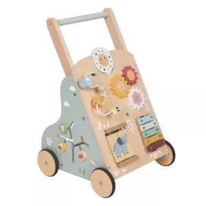 Tooky Toy drevené chodítko pre bábätká s centrom aktivít, hračka na tlačenie a ťahanie - Vzdelávacie chodítka