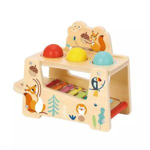 Prikaz izbliza drvene igračke za udaranje i glazbenog ksilofona Tooky Toy - Glazbeni instrument - igračka