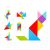 Tooky Toy Tangram puzzle forme, diverse figuri realizate din piese colorate din lemn
