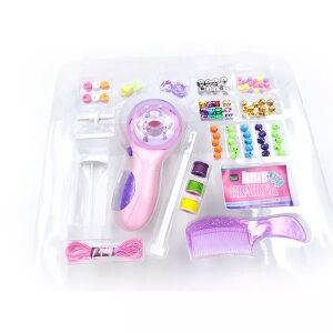 Set de împletit părul cu mărgele colorate, instrument de împletit părul, pieptene și accesorii. - Dispozitiv de împletit părul
