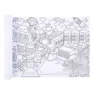 Tookyland Rolka do kolorowania Miasta Świata, niepokolorowane pejzaże miejskie - Książka dla dzieci i młodzieży