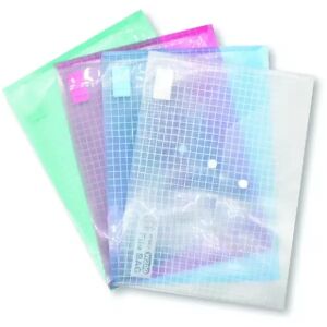 M&G: Bunte, transparente, Druckknopf-Aktenhüllen - A4, verschiedene 142678117 - Ablagetaschen