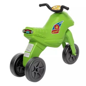 Kosi pogled na zeleni plastični Superbike Maxi motor na guranje - Dječji motor
