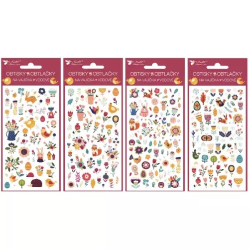 Virágok és állatok tojásdekoráló matricák - 9 x 19 cm, többféle 142678236