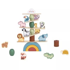 Tooky Toy: Állatos egyensúlyozó- és toronyépítő játék