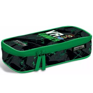 Peračník BossTeam VR Gamer, zelený a čierny, so zipsom - Peračníky