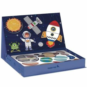 Cutie puzzle magnetic Tooky Toy - Tematică spațială cu planete și astronaut - Puzzle